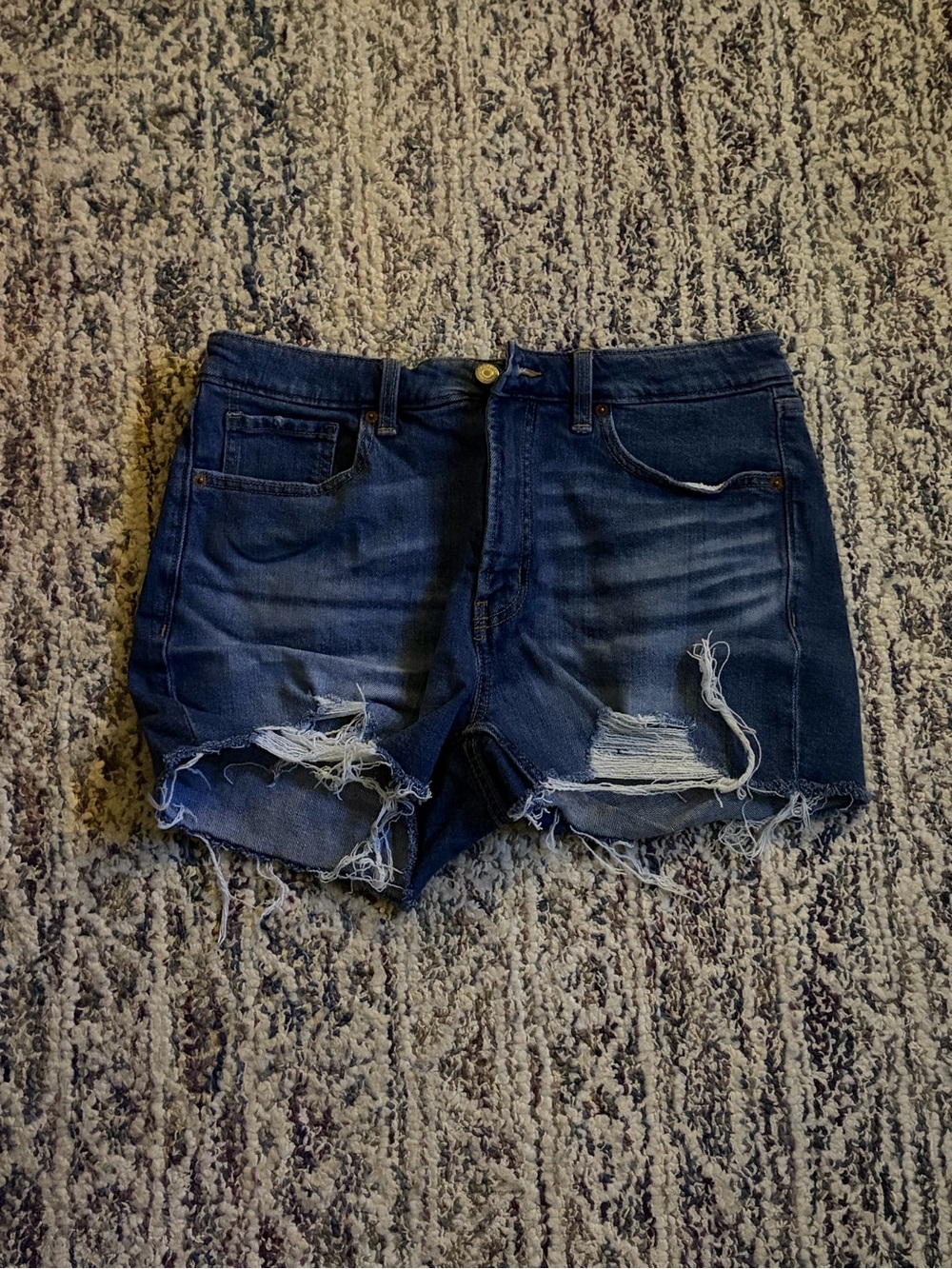 Old Navy Dark Blue Distressed Denim Shorts